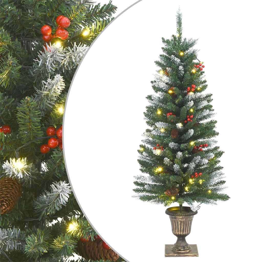 Künstliche Weihnachtsbäume 2 Stk. 100 LEDs Grün und Weiß 120 cm