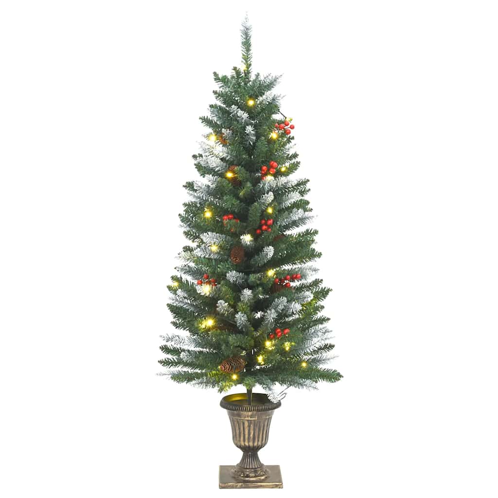 Künstliche Weihnachtsbäume 2 Stk. 100 LEDs Grün und Weiß 120 cm