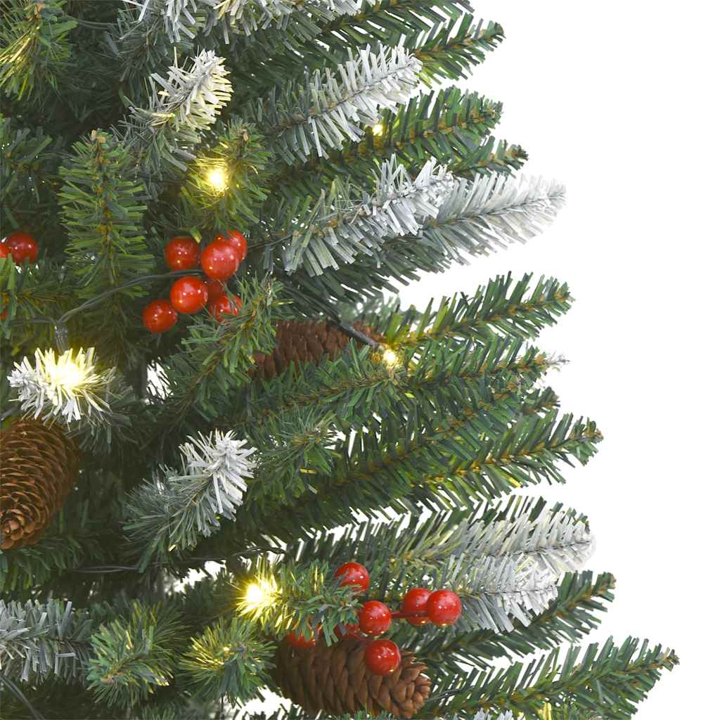 Künstliche Weihnachtsbäume 2 Stk. 100 LEDs Grün und Weiß 120 cm