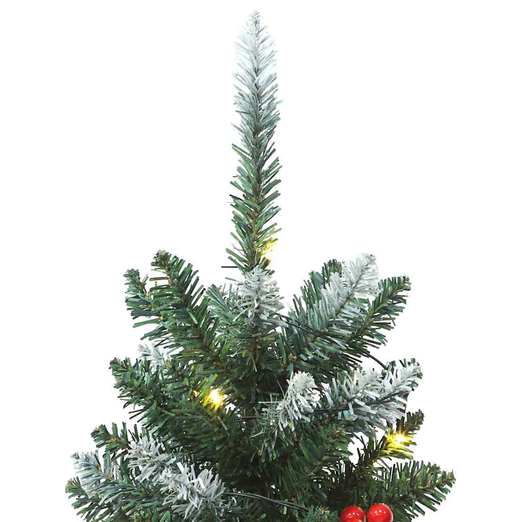 Künstliche Weihnachtsbäume 2 Stk. 100 LEDs Grün und Weiß 120 cm