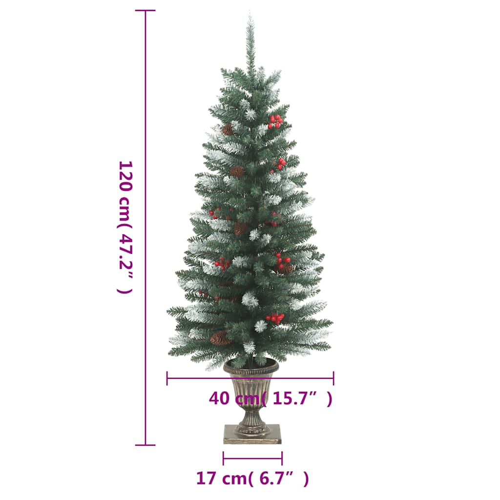 Künstliche Weihnachtsbäume 2 Stk. 100 LEDs Grün und Weiß 120 cm