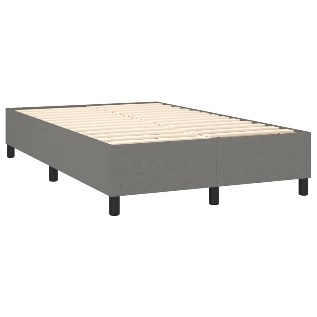 Box spring bed with mattress dark grey 120x200 cm fabric