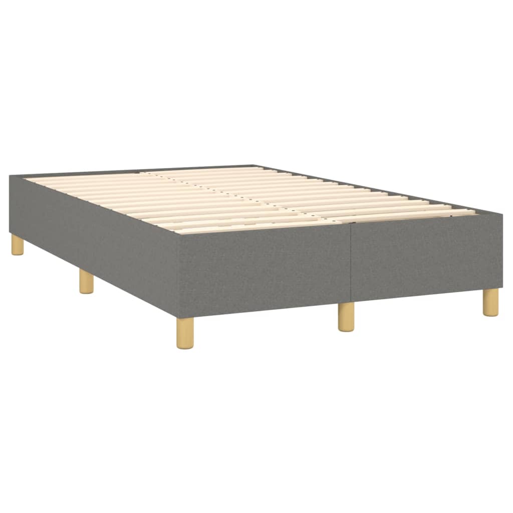 Box spring bed with mattress dark grey 120x200 cm fabric