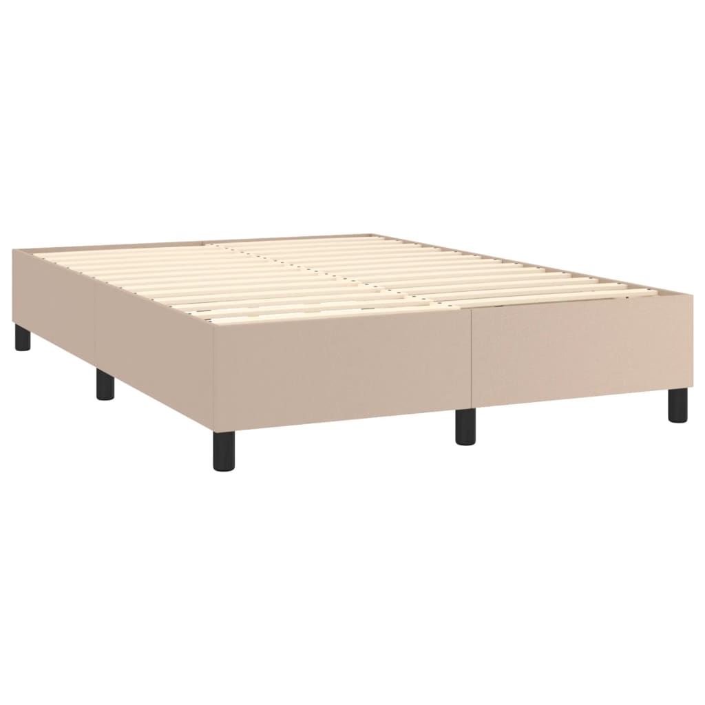 Matelas à sommier tapissier cappuccino-marron 140x200cm cuir artificiel