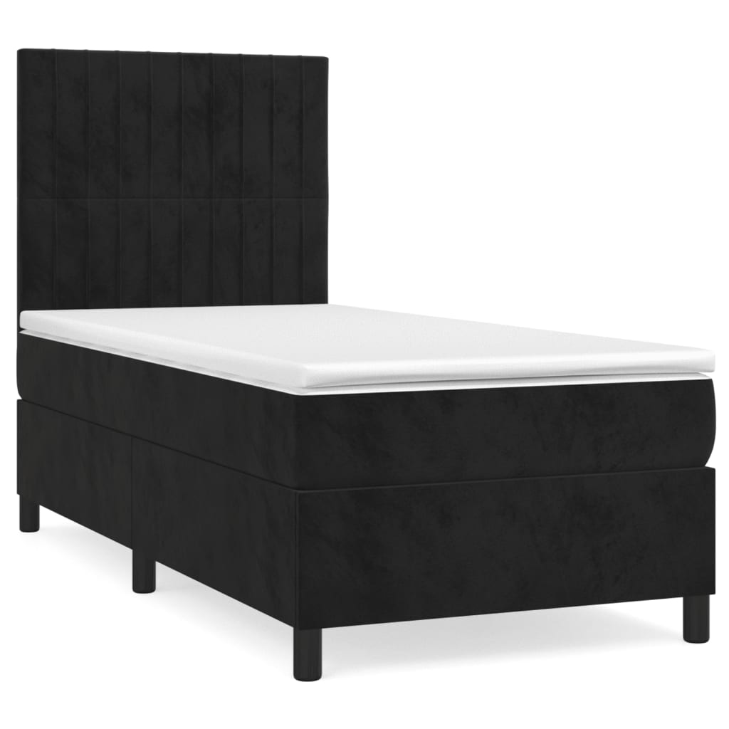 Box spring bed with mattress black 80x200 cm velvet