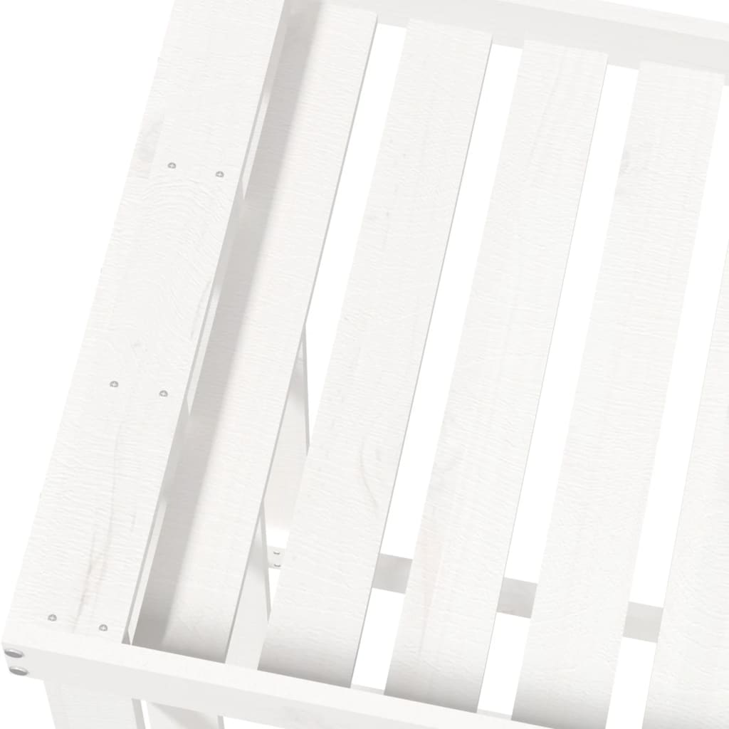 Râtelier à bois d'extérieur blanc 108x52x106 cm en pin massif