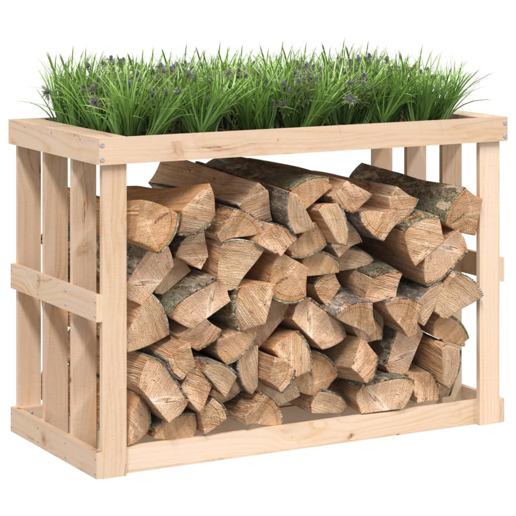 Etagère à bûches d'extérieur 108x52x74 cm en bois de pin massif