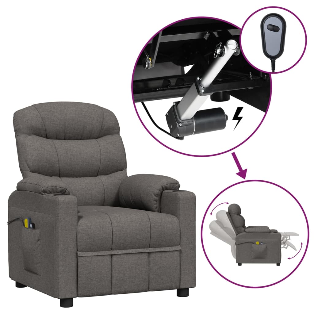 Massagesessel Elektrisch Dunkelgrau Stoff
