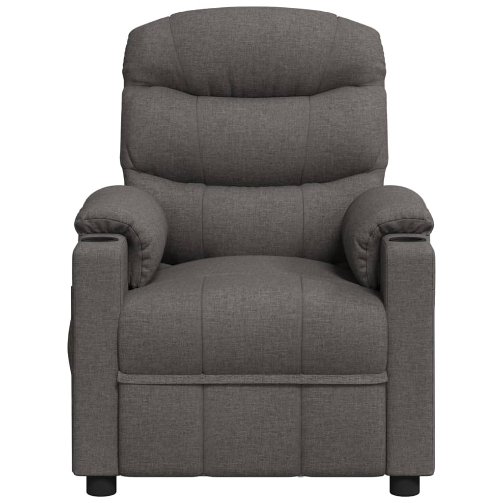 Massagesessel Elektrisch Dunkelgrau Stoff