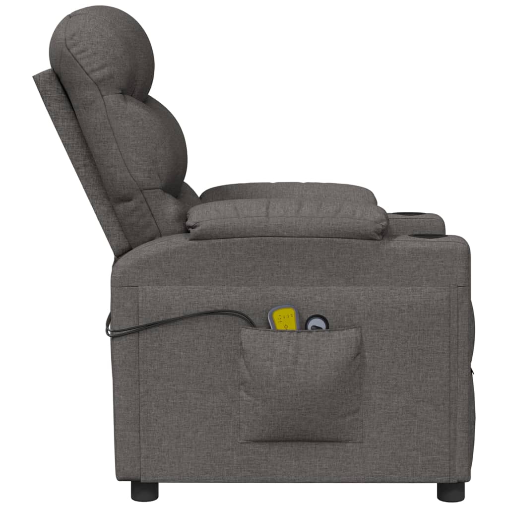 Massagesessel Elektrisch Dunkelgrau Stoff