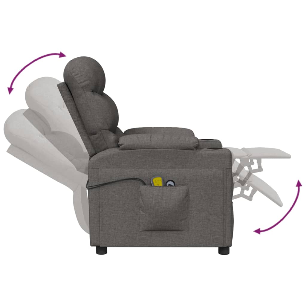 Massagesessel Elektrisch Dunkelgrau Stoff
