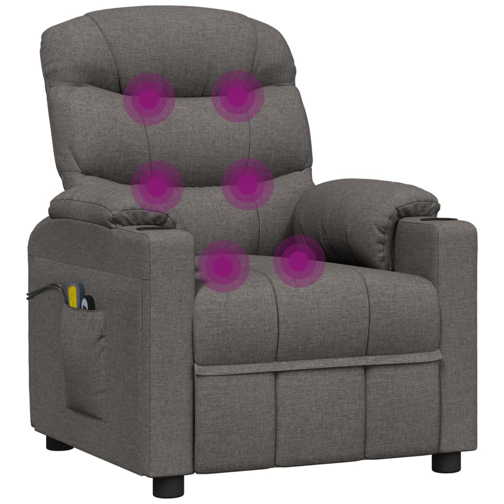 Massagesessel Elektrisch Dunkelgrau Stoff