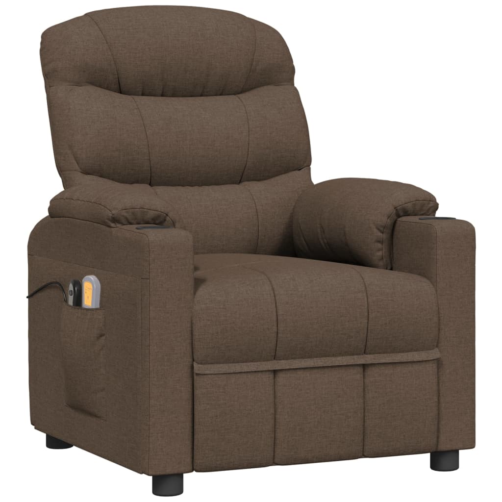 Massagesessel Elektrisch Braun Stoff
