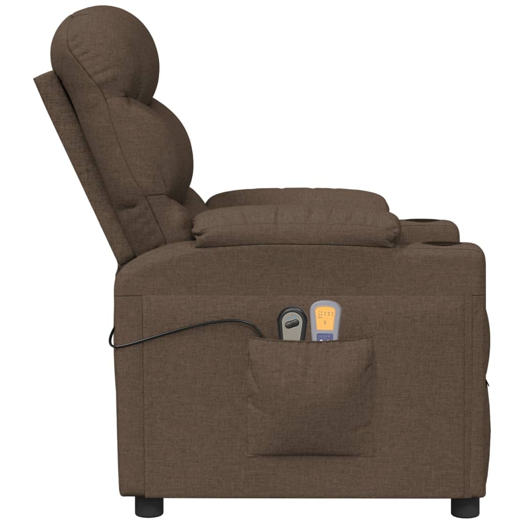 Massagesessel Elektrisch Braun Stoff