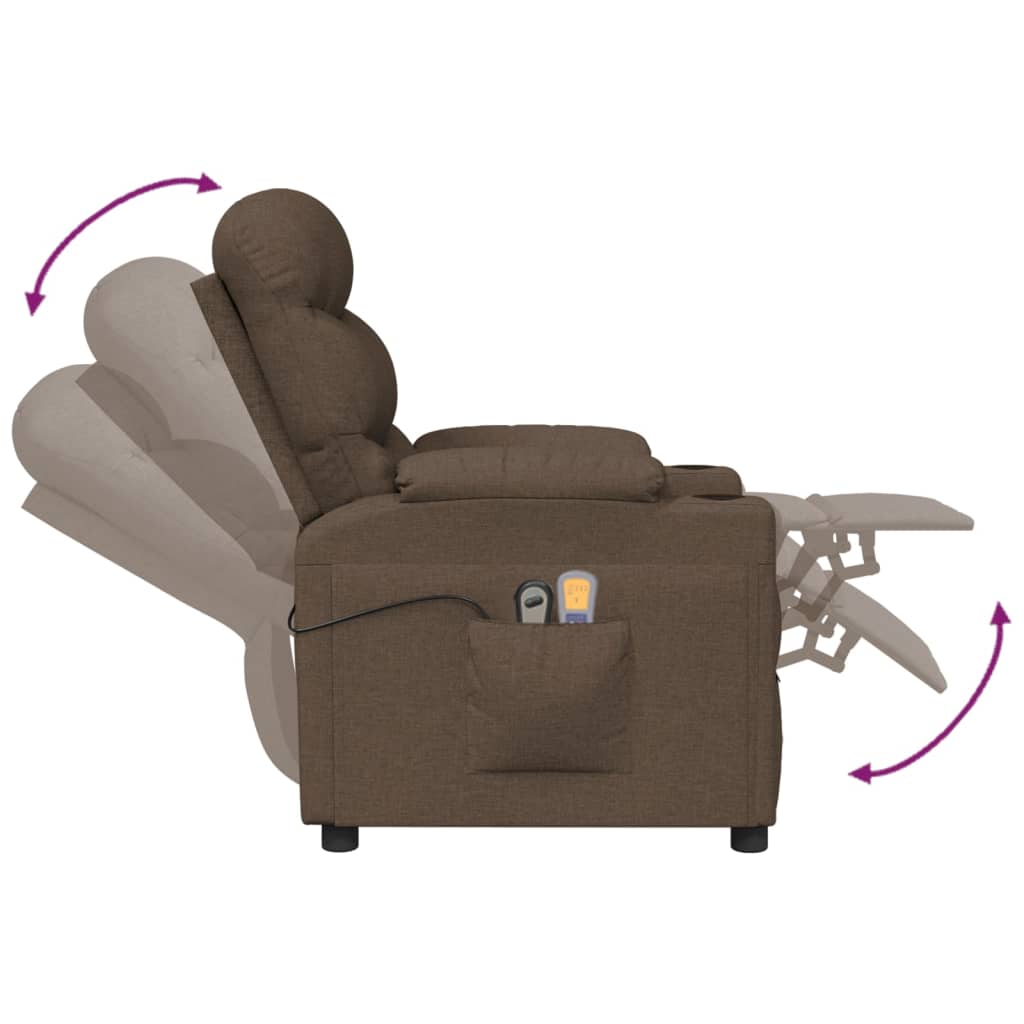 Massagesessel Elektrisch Braun Stoff