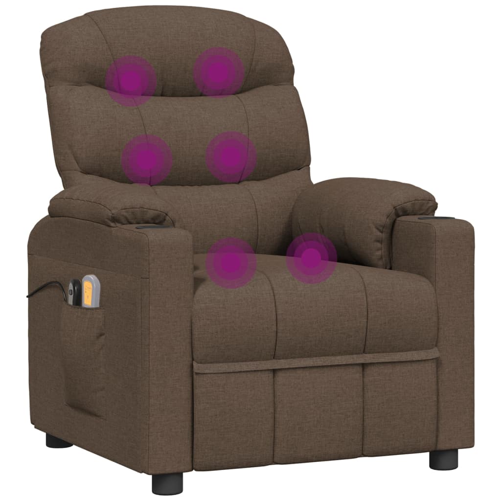 Massagesessel Elektrisch Braun Stoff