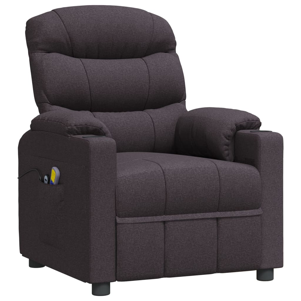 Massagesessel Elektrisch Dunkelbraun Stoff