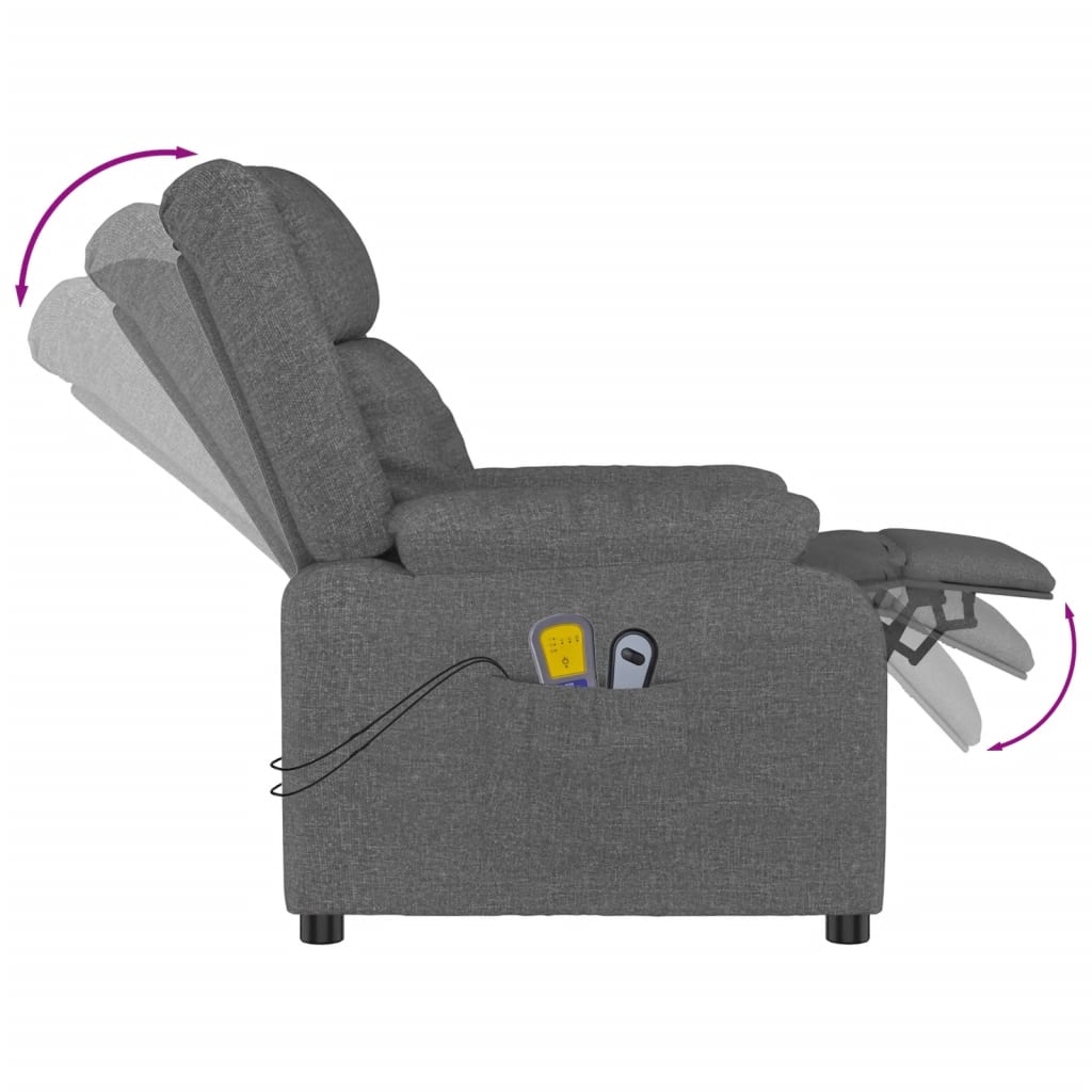 Massagesessel Elektrisch Dunkelgrau Stoff