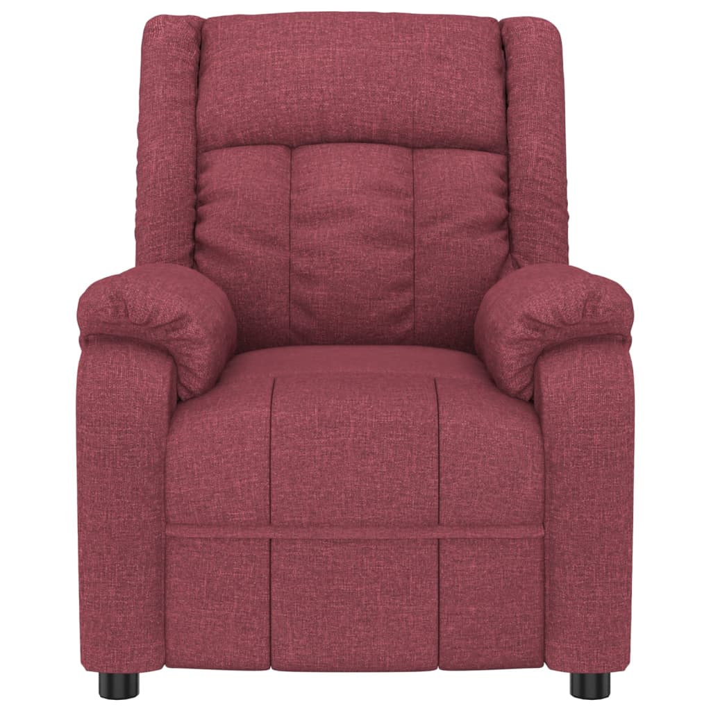 Massagesessel Elektrisch Weinrot Stoff