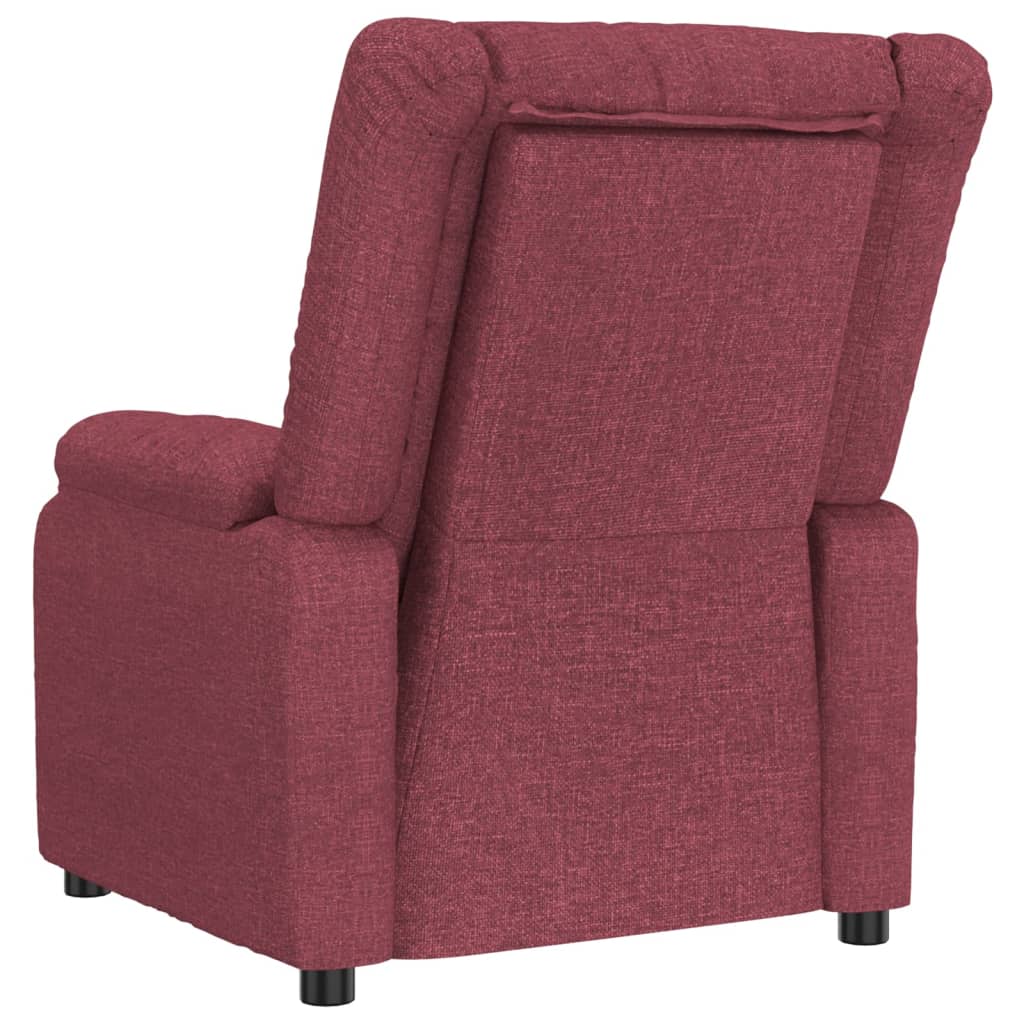 Massagesessel Elektrisch Weinrot Stoff