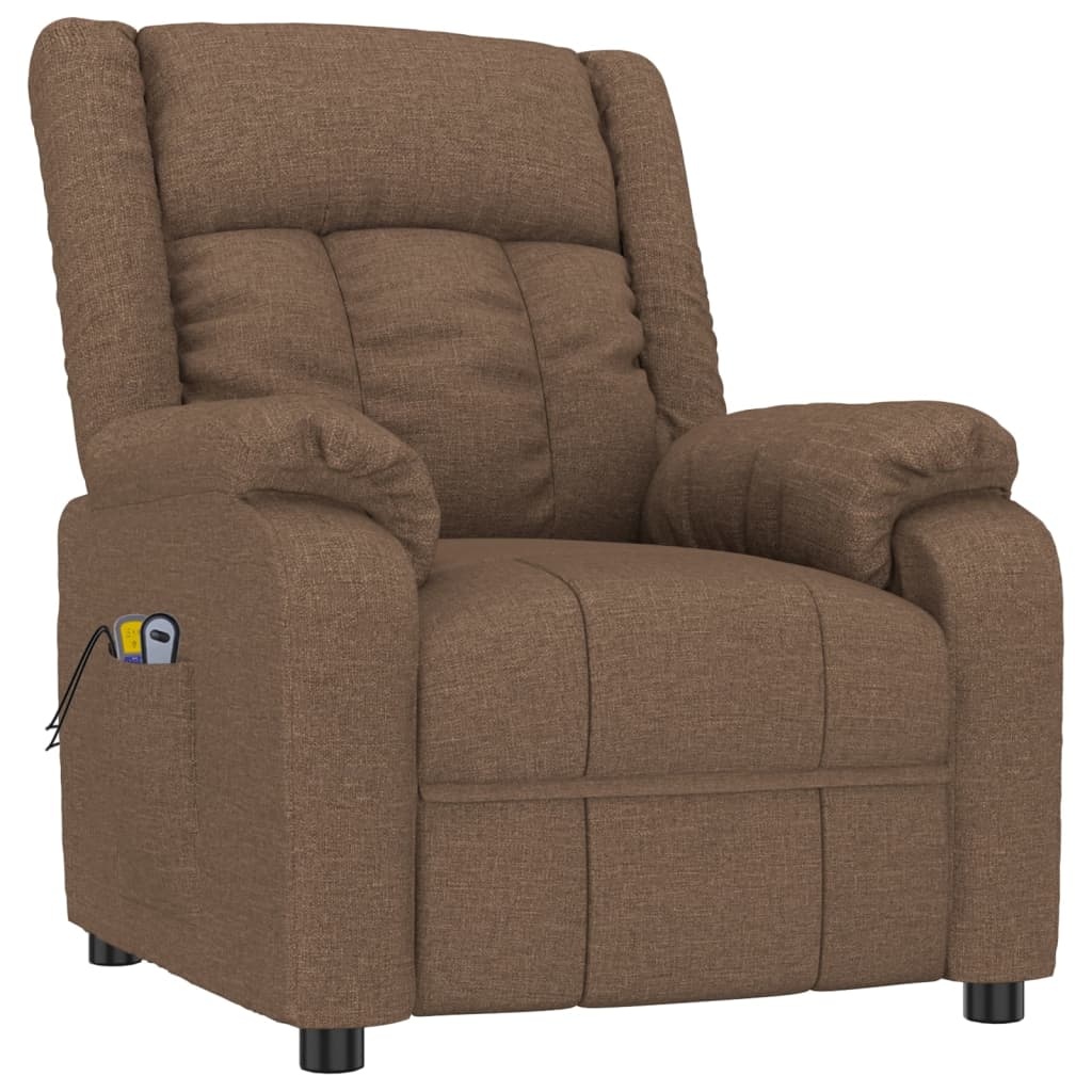 Massagesessel Elektrisch Braun Stoff