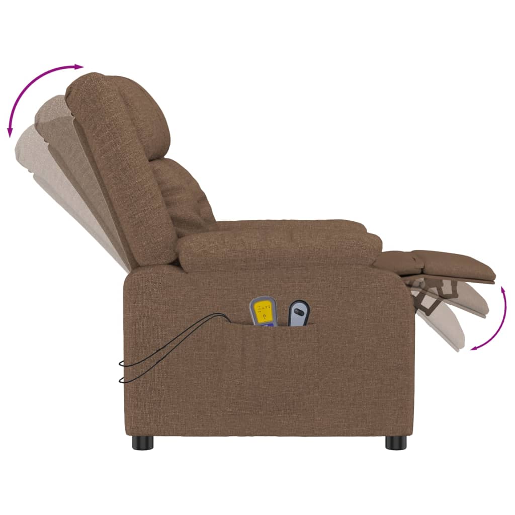 Massagesessel Elektrisch Braun Stoff