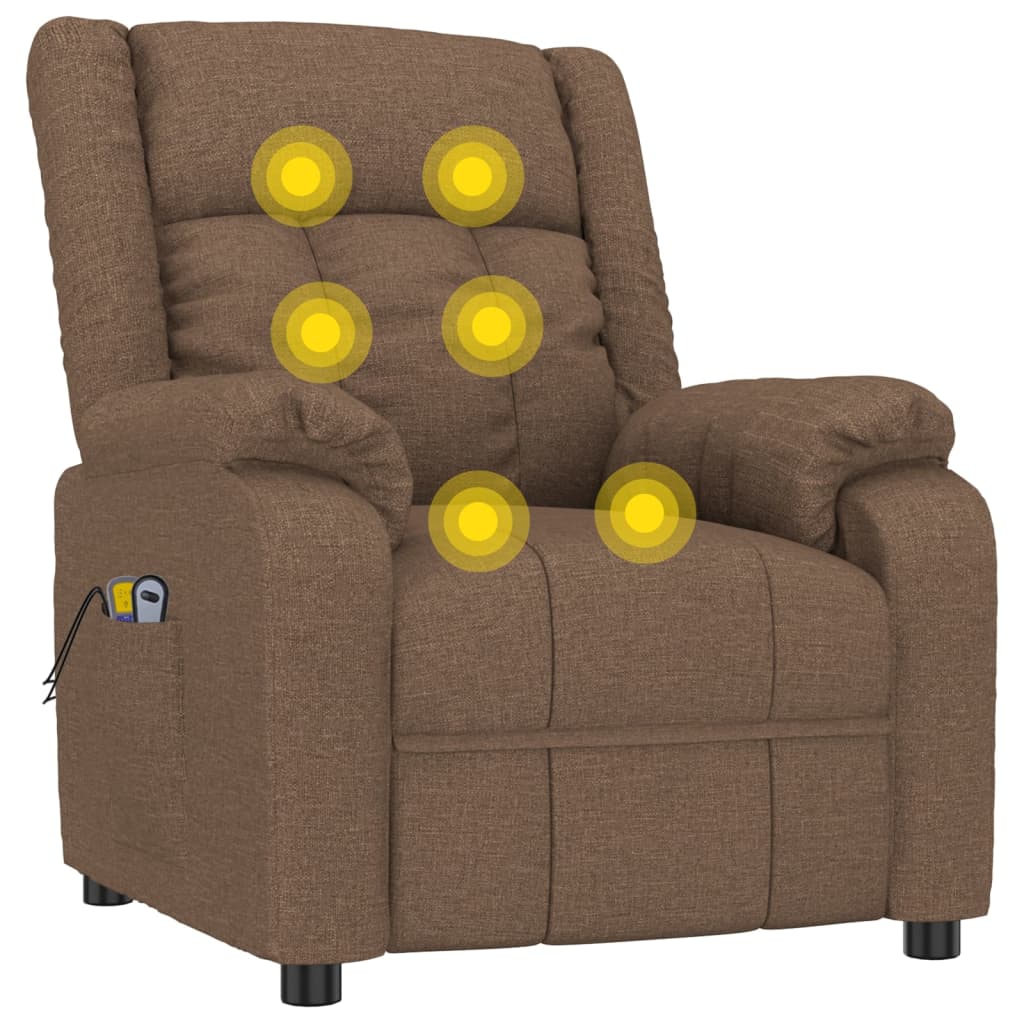 Massagesessel Elektrisch Braun Stoff