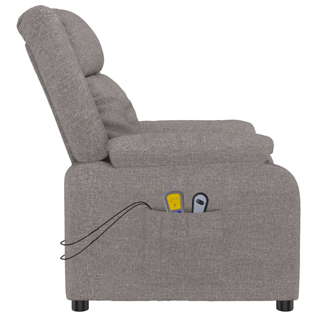 Massagesessel Elektrisch Taupe Stoff