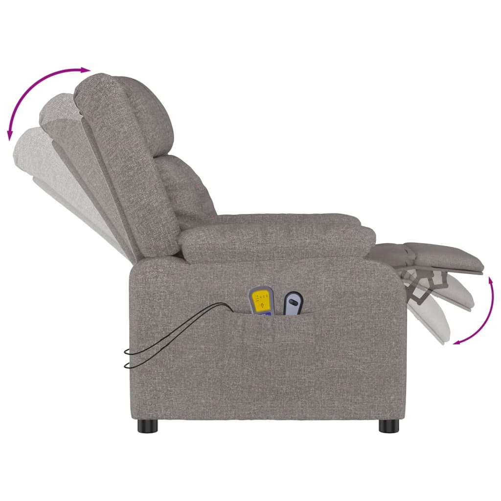Massagesessel Elektrisch Taupe Stoff