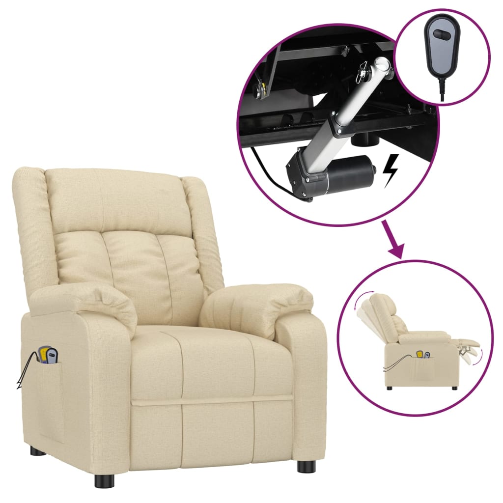 Massagesessel Elektrisch Creme Stoff