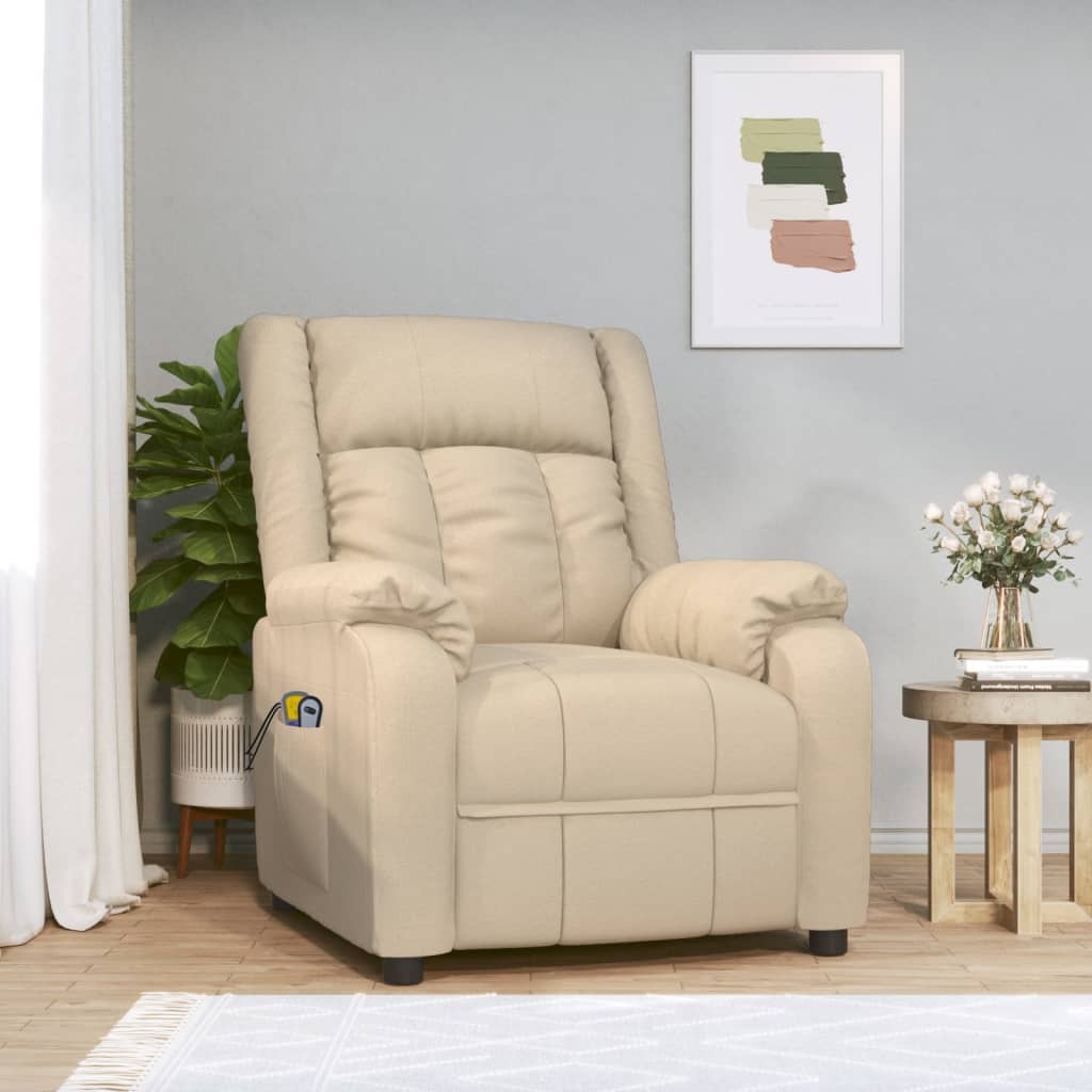 Massagesessel Elektrisch Creme Stoff