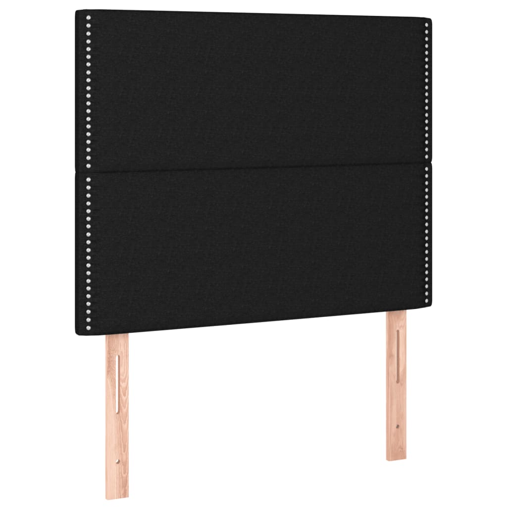 Lit à sommier tapissier avec matelas tissu noir 90x200 cm