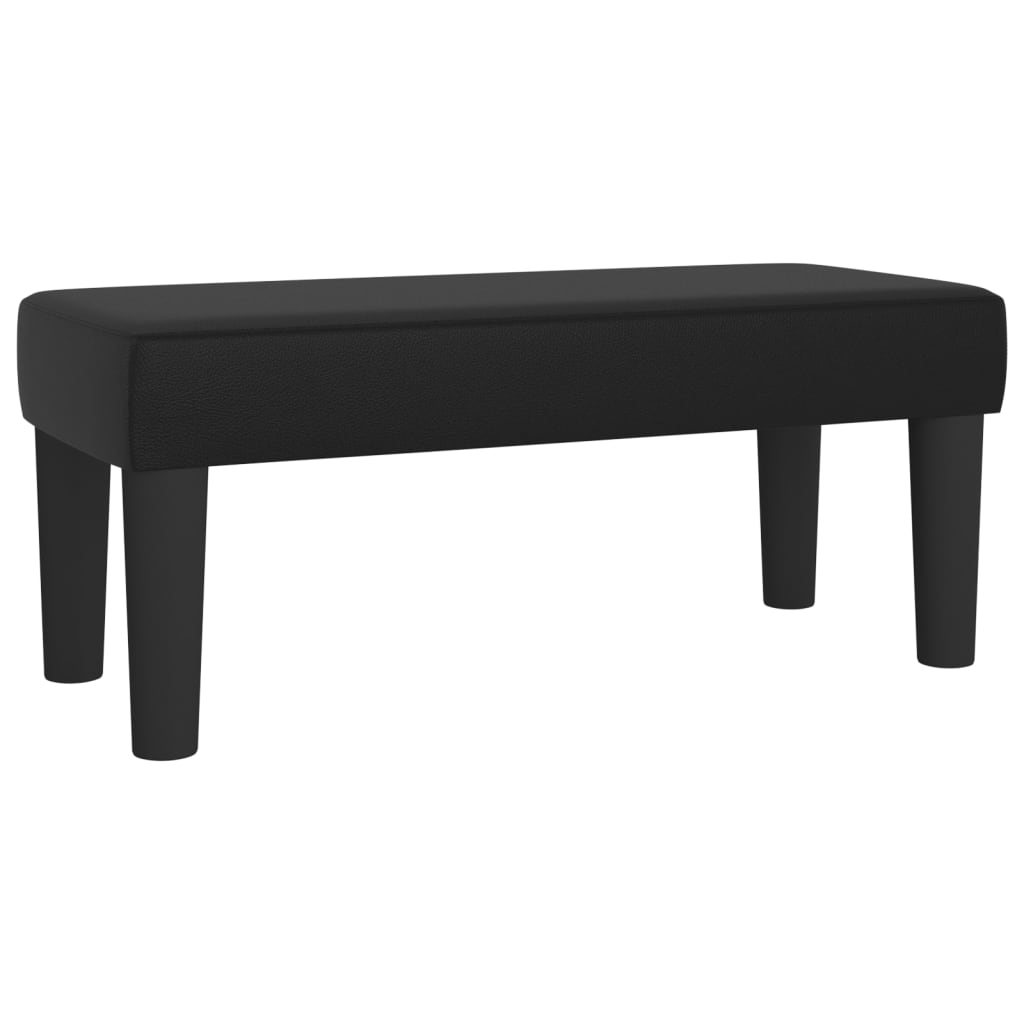 Lit à sommier tapissier avec matelas noir 90x190 cm en similicuir
