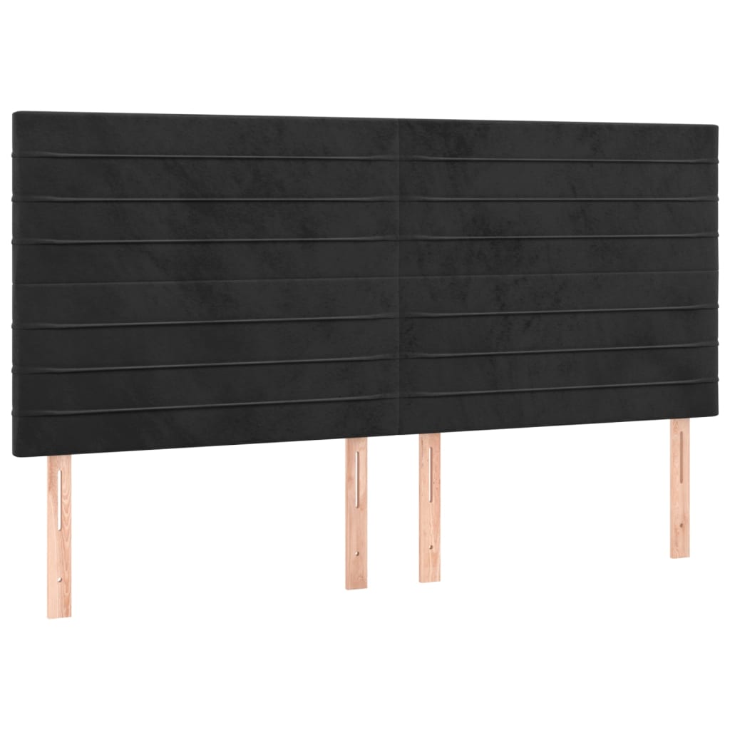 Box spring bed with mattress black 160x200 cm velvet