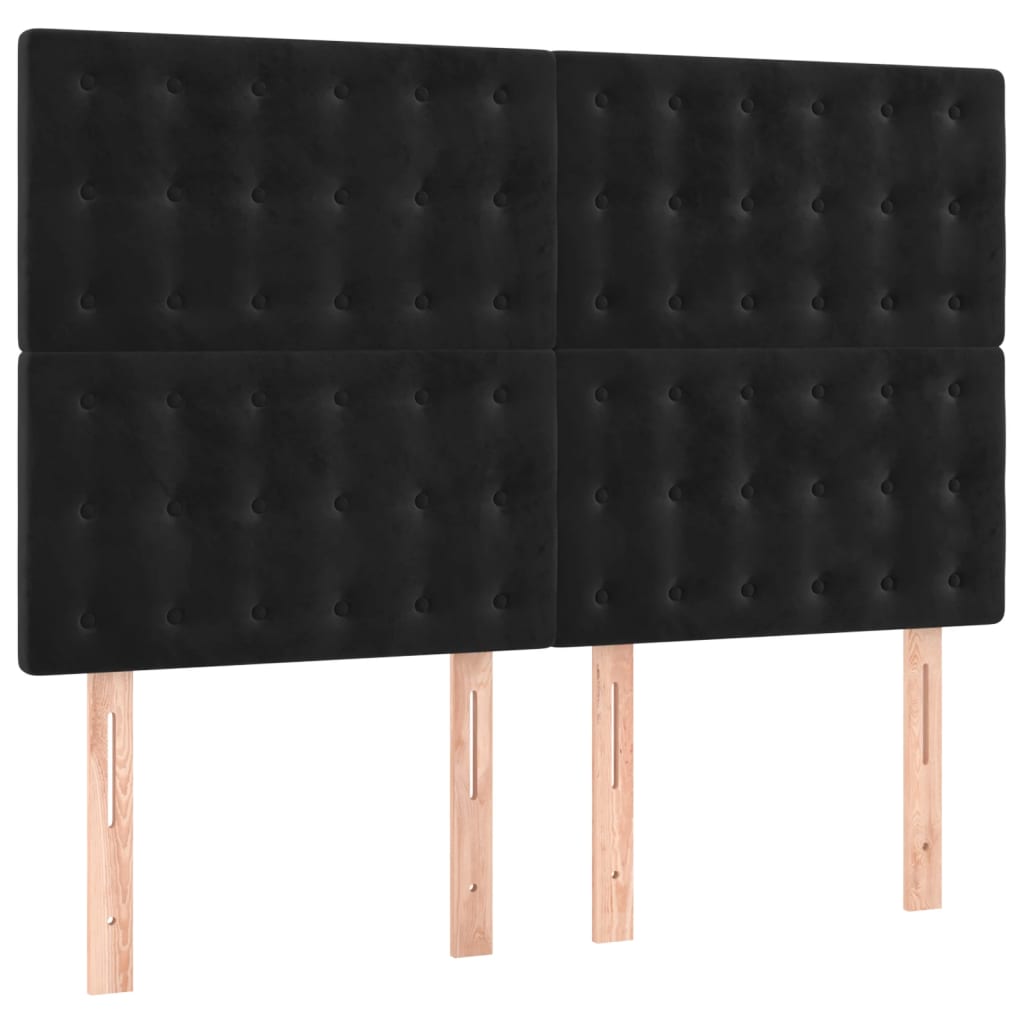 Boxspringbett mit Matratze Schwarz 140x190 cm Samt