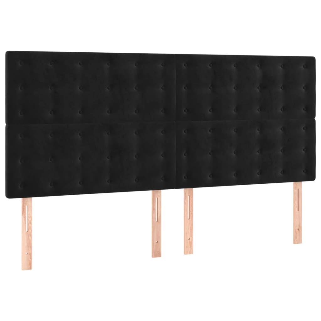 Box spring bed with mattress black 160x200 cm velvet