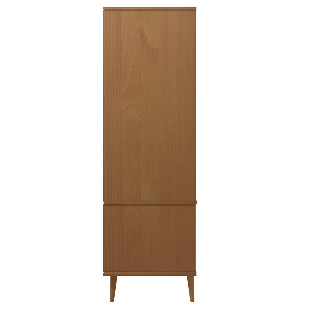 Wardrobe MOLDE Brown 90x55x175 cm solid pine wood