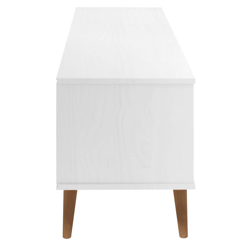 Meuble TV MOLDE blanc 158x40x49 cm pin massif