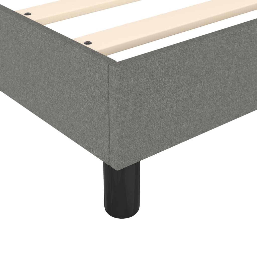 Lit sommier tapissier avec matelas tissu gris foncé 100x200 cm