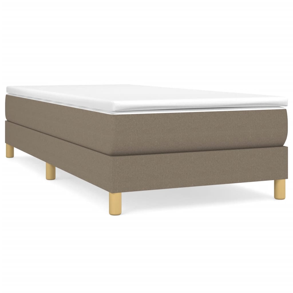Lit sommier tapissier avec matelas tissu taupe 80x200 cm