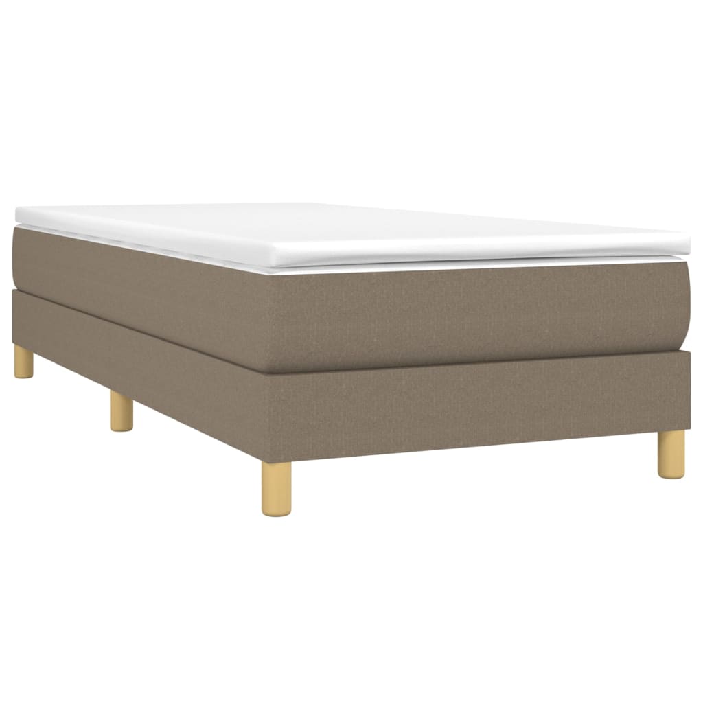 Lit sommier tapissier avec matelas tissu taupe 80x200 cm