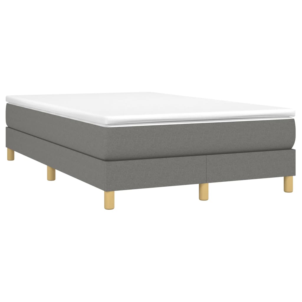 Box spring bed with mattress dark grey 120x200 cm fabric