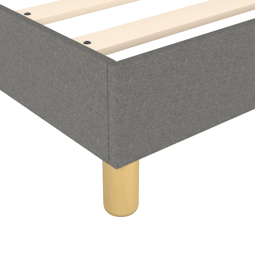 Box spring bed with mattress dark grey 120x200 cm fabric