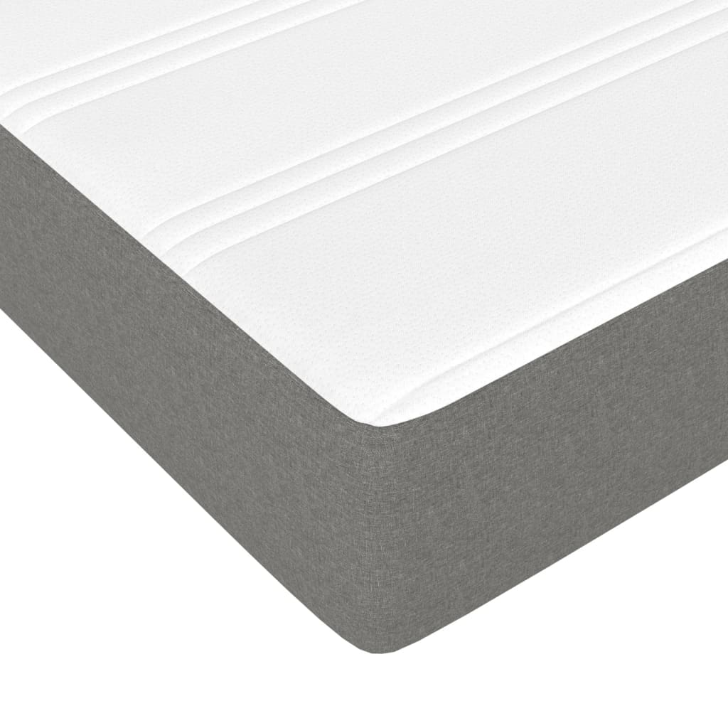 Box spring bed with mattress dark grey 120x200 cm fabric
