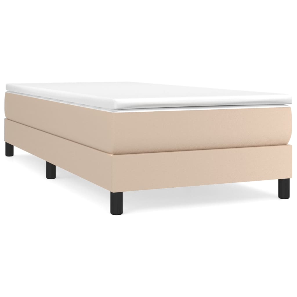 Matelas à sommier tapissier cappuccino-marron 100x200cm cuir artificiel