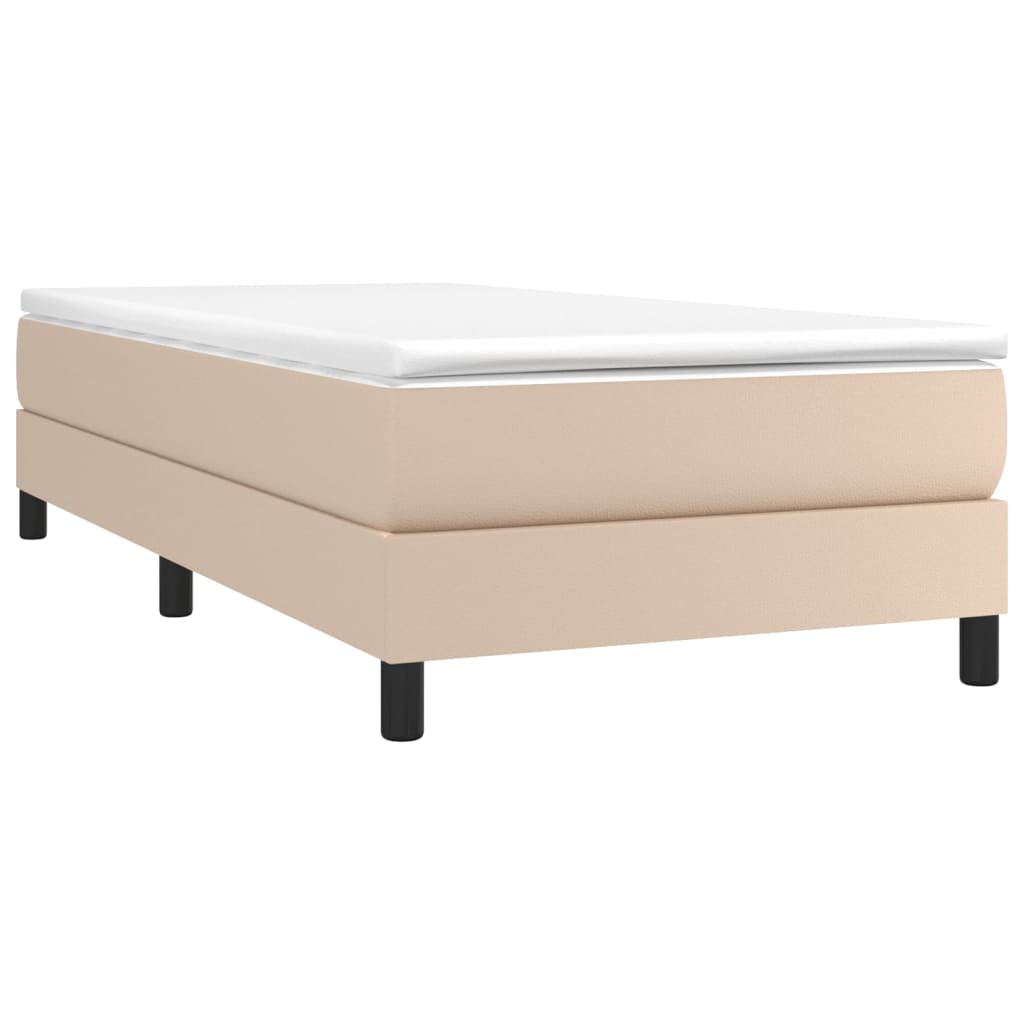 Matelas à sommier tapissier cappuccino-marron 100x200cm cuir artificiel