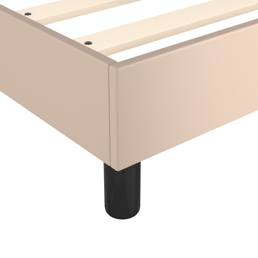 Matelas à sommier tapissier cappuccino-marron 100x200cm cuir artificiel