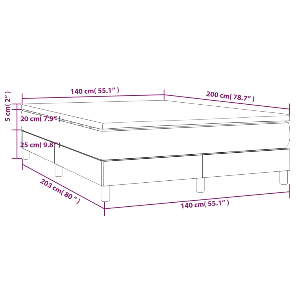 Box spring bed with mattress black 140x200 cm artificial leather