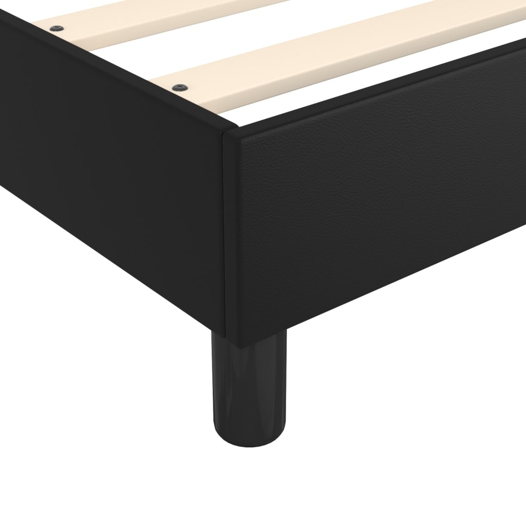 Box spring bed with mattress black 160x200 cm artificial leather