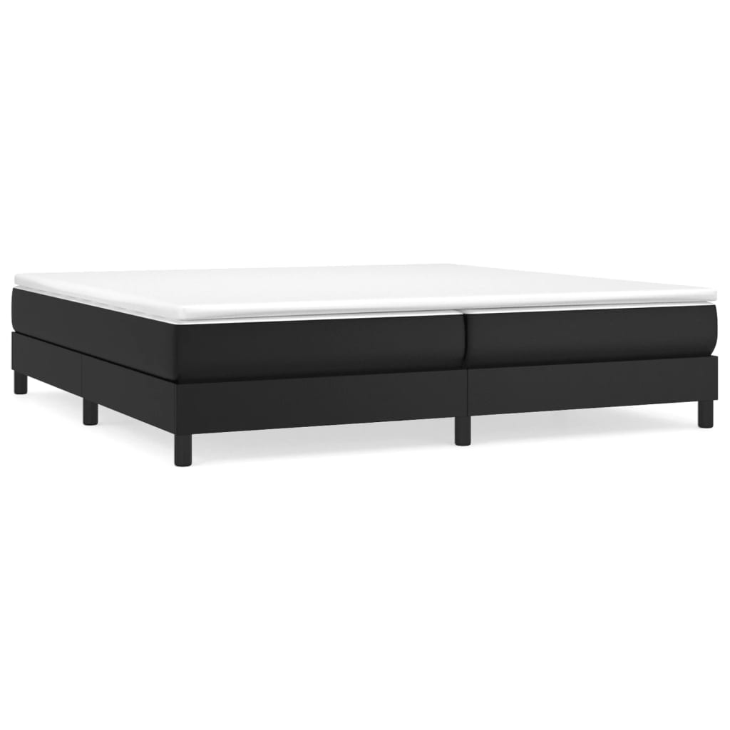 Sommier tapissier avec matelas noir 200x200 cm cuir artificiel